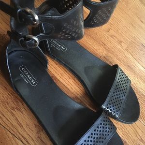Coach Laser Cut Ankle Cuff Sandal